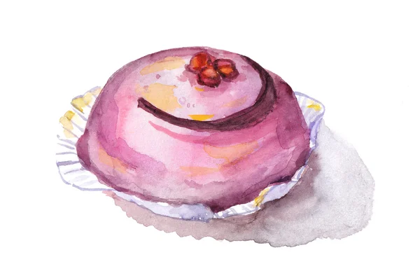 Изолированный ручной рисунок сладкий пирог, ронд — стоковое фото