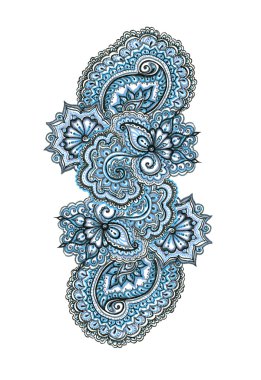 Dekoratif süsleme boyalı marker. Hint Doğu lacework