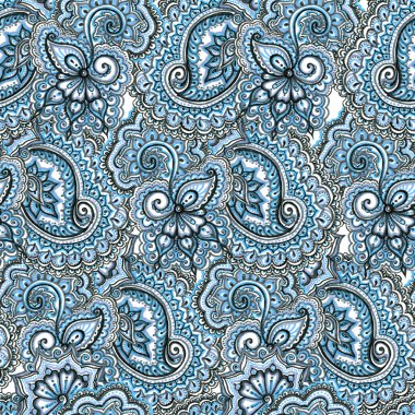 Dekoratif nakış yinelenen desen. Arapça desenli ve çiçekler arka plan