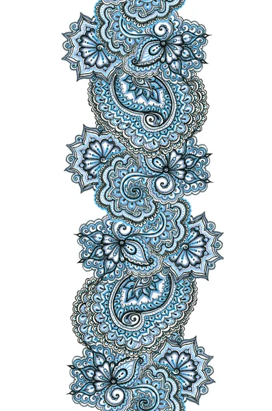 Marcador pintado borda ornamentada. Quadro ornamental repetitivo — Fotografia de Stock