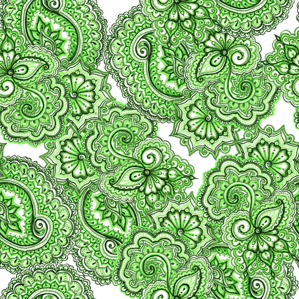 Adorno verde oriental. Patrón ornamental de primavera o verano sin costuras . — Foto de Stock