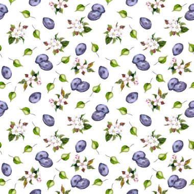 Oriental retro design with plums and flowers