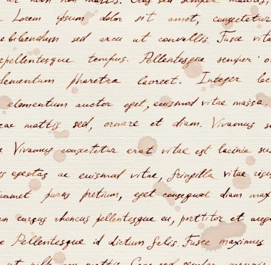 El Vintage Not - mürekkep metin Lorem Ipsum yazılı. Seamless modeli