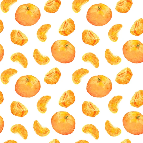 Naadloze achtergrond met oranje Mandarijn vruchten — Stockfoto