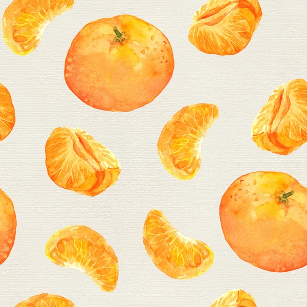 Ismételt varrat nélküli mintát a papír az anyagminőség mandarin narancs gyümölcsökkel — Stock Fotó