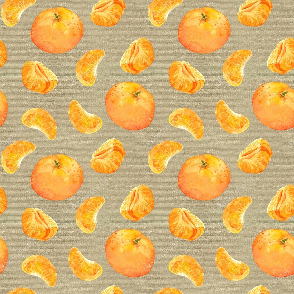 Seamless wallpaper with mandarin orange