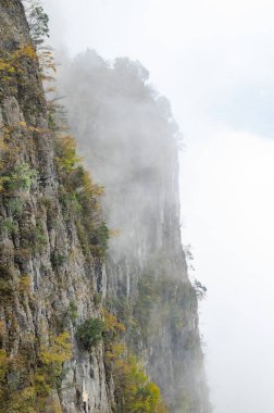 Enshi, Hubei, Çin 'deki Jianshiye Üç Boğaz Manzarası Sonbahar Manzarası