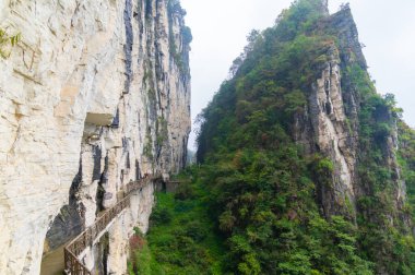 Enshi, Hubei, Çin 'deki Jianshiye Üç Boğaz Manzarası Sonbahar Manzarası
