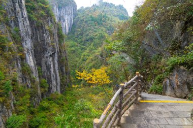 Enshi Büyük Kanyon Sahne Alanı, Hubei, Çin sonbahar manzarası