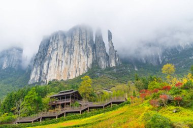 Enshi Büyük Kanyon Sahne Alanı, Hubei, Çin sonbahar manzarası