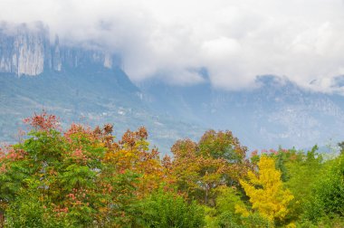 Enshi Büyük Kanyon Sahne Alanı, Hubei, Çin sonbahar manzarası