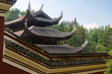 Enshi Tusi şehrinin manzarası harabe yeri, Hubei, Çin