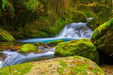 Shennongjia, Hubei, Çin 'deki Muyu Xiangxiyuan sonbahar manzarası