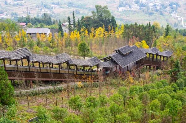 Podzimní Scenérie Jianshiye Tři Soutěsky Scénická Oblast Enshi Hubei Čína — Stock fotografie