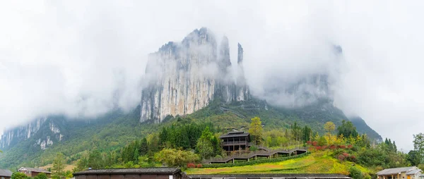 Paisaje Otoñal Del Área Escénica Jianshiye Three Gorges Enshi Hubei — Foto de Stock