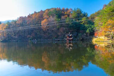 Geç, sonbahar, manzara, Qingliangzhai, Scenic, Area, in, Wuhan, Hubei