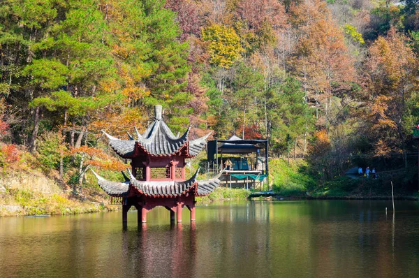 Laat Herfst Landschap Van Qingliangzhai Scenic Area Wuhan Hubei — Stockfoto