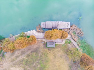 Hubei Wuhan Doğu Gölü Sahne Sonbahar Hava Fotoğrafçılık Bölgesi