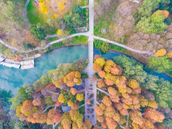 Hubei Wuhan Felszabadítási Park Késő Őszi Légi Táj — Stock Fotó