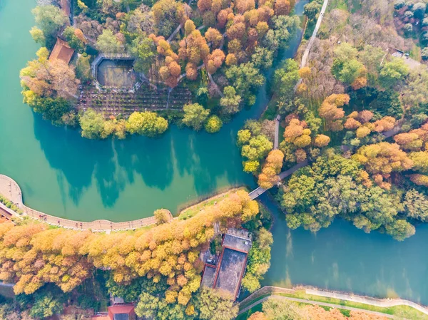 Hubei Wuhan Liberation Park Пізно Осінній Повітряний Ландшафт — стокове фото