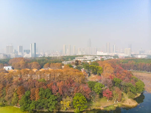 Hubei Wuhan East Lake Scenic Area Senhösten Flygfoto Landskap — Stockfoto