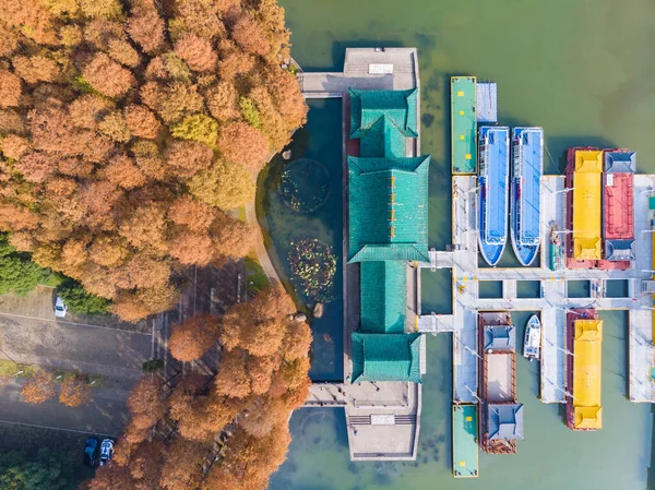 Hubei Wuhan East Lake Scenic Area Senhösten Flygfoto Landskap — Stockfoto
