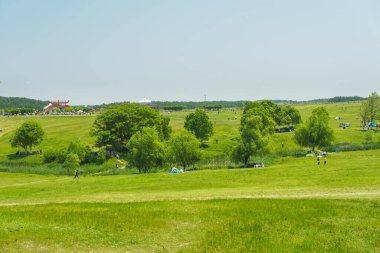 Wuhan, Hubei Eyaleti, Çin 'deki Mulan çayır manzarasının erken dönem manzarası