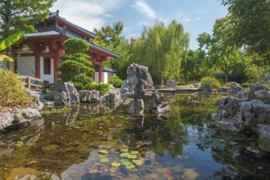 Hubei Wuhan Bahçe Fuar Parkı Yaz manzarası, Çin