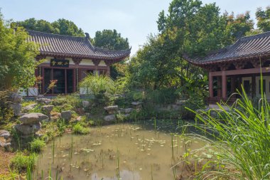 Hubei Wuhan Bahçe Fuar Parkı Yaz manzarası, Çin