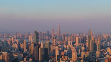 Wuhan şehir simgesi gökyüzü manzarası