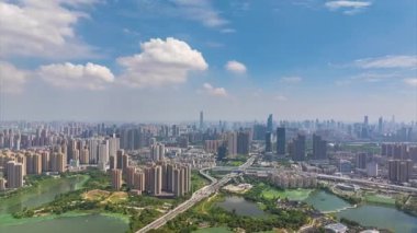 Wuhan şehir simgesi. Zamanda yolculuk manzarası.