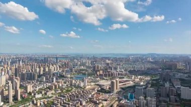 Wuhan şehir simgesi gökyüzü zaman çizgisi manzarası