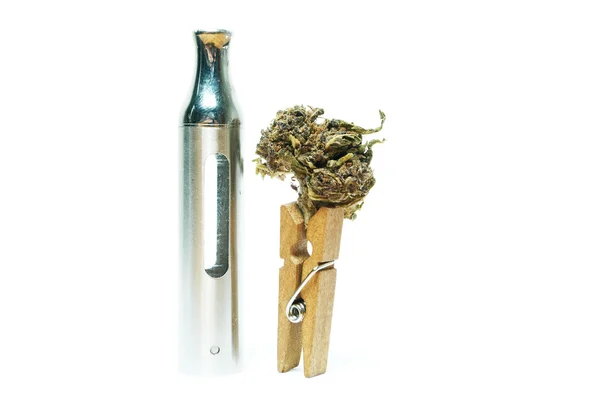 Sigaretta elettronica di marijuana e cannabis, e-cig di erba — Foto Stock
