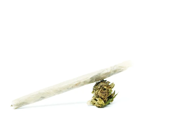 Marihuana und Cannabis-Knospen, legaler Topf und Unkraut — Stockfoto