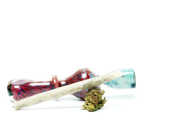 마리화나와 대마초 꽃 봉 오리, 법적 냄비와 잡 초 — 스톡 사진