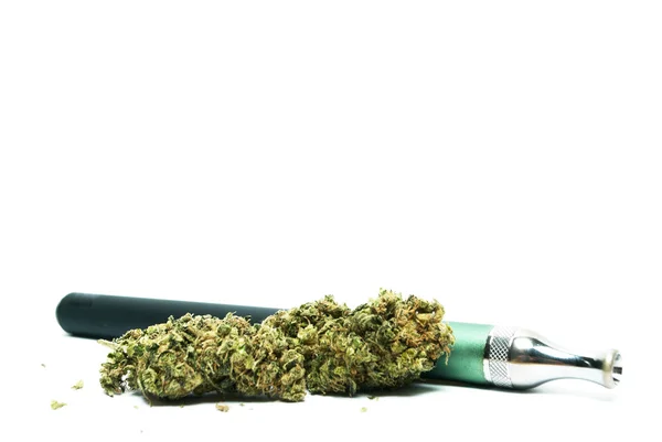 Marihuana, konopí nebo plevel pupeny z Hrnková rostlina — Stock fotografie