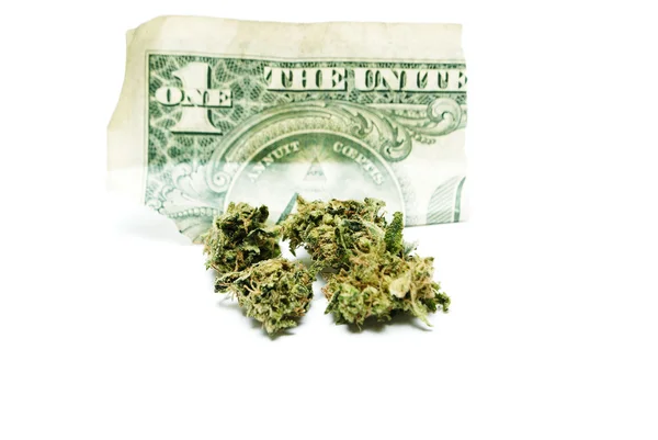 Marihuana en cannabis op een witte achtergrond — Stockfoto