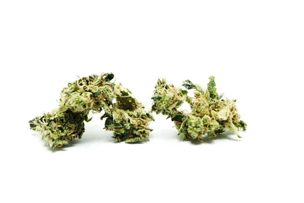 Marijuana et cannabis sur fond blanc — Photo