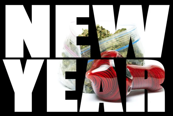Marijuana, New Year — Stock Photo, Image