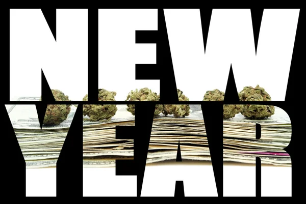 Marijuana, New Year — Stock Photo, Image