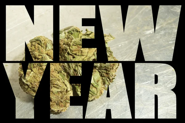 Marijuana, New Year — Stock Photo, Image