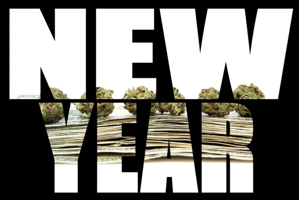 New Year, Marijuana and Cannabis — Stock Photo, Image