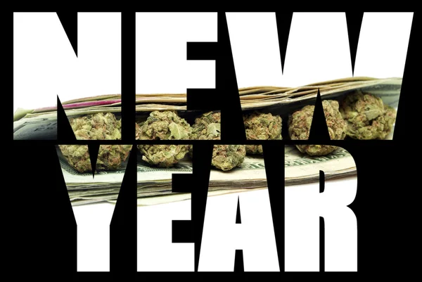 New Year, Marijuana and Cannabis — Stock Photo, Image