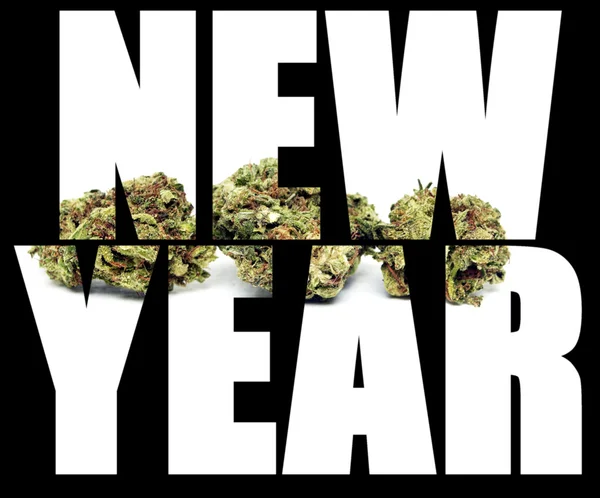 New Year, Marijuana and Cannabis — Stock Photo, Image