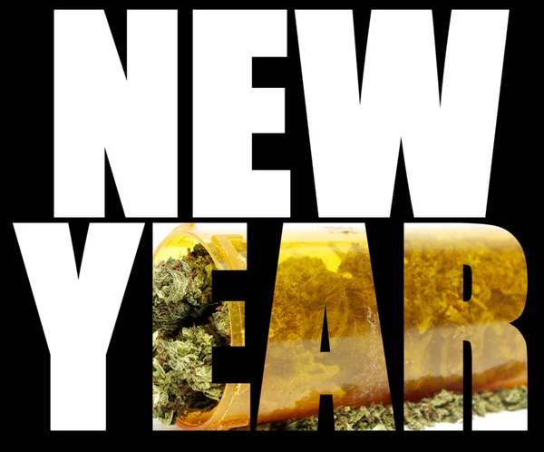 New Year, Marijuana and Cannabis — Stock Photo, Image