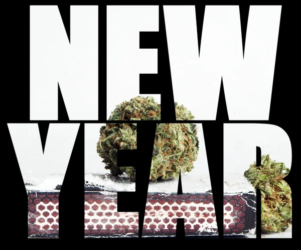 New Year, Marijuana and Cannabis — Stock Photo, Image