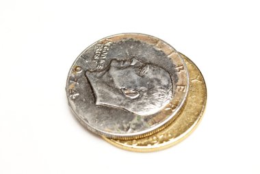 Para, sikke beyaz arka plan üzerinde