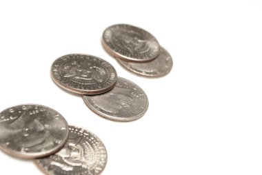 Para birimi ve para, sikke üzerinde beyaz bir arka plan