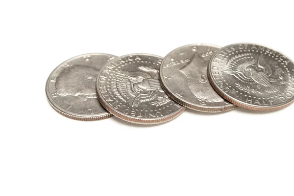 Money, Coins on White Background — Stock Photo, Image