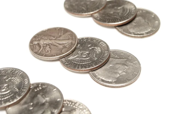 Money, Coins on White Background — Stock Photo, Image
